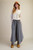 Pants - Striped Pattern/Palazzo/MidGrey