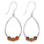 Earrings - Open Ovals w/ 3 Carnelian Stones