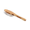 Bass A9 Style & Detangle Pet Brush, 100% Premium Alloy Pin, Pure Bamboo Handle, Medium Oval, Striped or Dark Finish