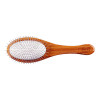 Bass A10 Style & Detangle Pet Brush, 100% Premium Alloy Pin, Pure Bamboo Handle, Large Oval, Striped or Dark Finish