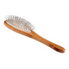 Bass A10 Style & Detangle Pet Brush, 100% Premium Alloy Pin, Pure Bamboo Handle, Large Oval, Striped or Dark Finish