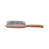 Bass A12 Style & Detangle Pet Brush, 100% Premium Alloy Pin, Pure Bamboo Handle, Semi "S" Style, Striped or Dark Finish MEDIUM