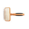 Bass A28 The Rake, Style & Detangle Pet Brush, 100% Premium Alloy Pin, Pure Bamboo Handle, Slicker Style, Striped or Dark Finish