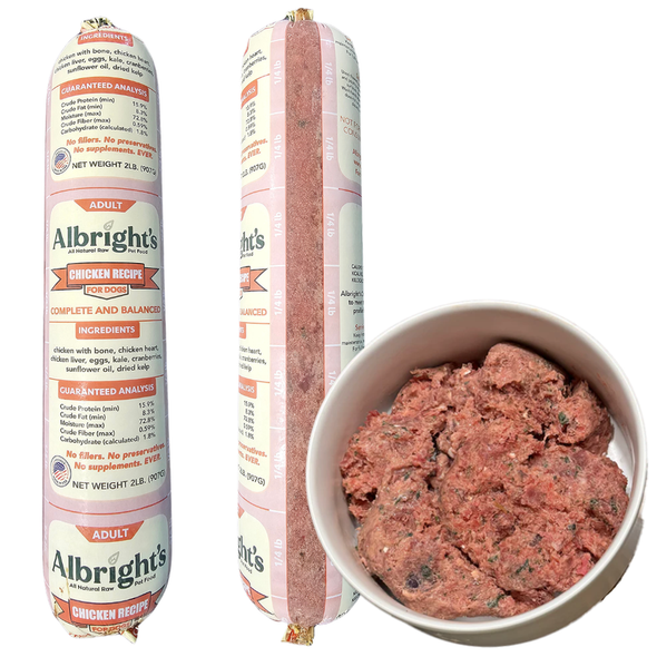 Albright's All Chicken Raw Dog Food 2lb