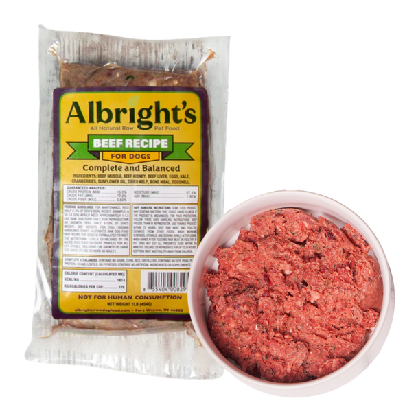 Albright's Beef Raw Dog Food 1lb