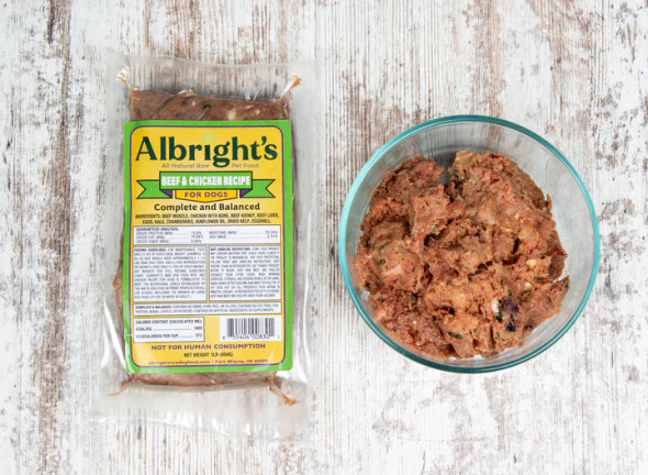 Albright's Beef/Chicken Raw Dog Food, 1lb