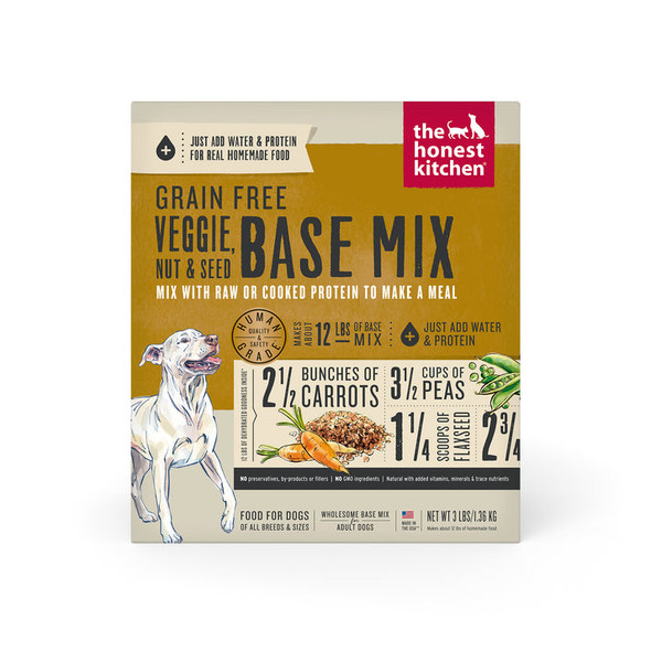 The Honest Kitchen Grain Free Veggie, Nut & Seed Base Mix Dehydrated DOG Food 3 lb Box