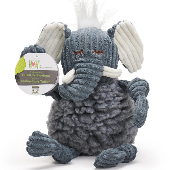 HuggleHounds HuggleFleece FlufferKnottie, Ellamae Elephant, Large