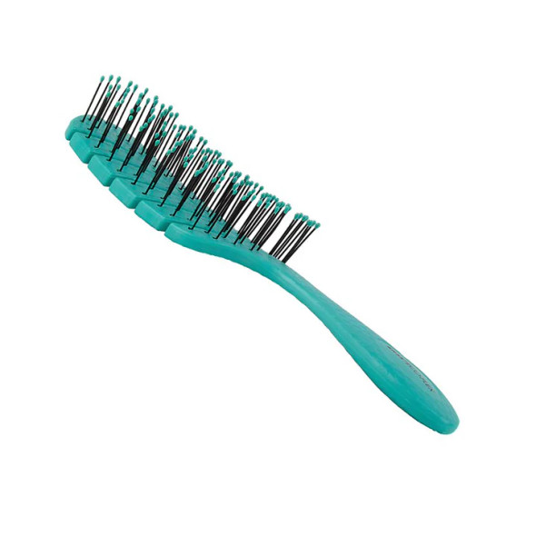 Bass ECF1 The BIO-FLEX, Detangling Hair Brush, Flexible Nylon Pins, Patented Compressed Plant Fiber Handle, Leaf Shape, Assorted Colors