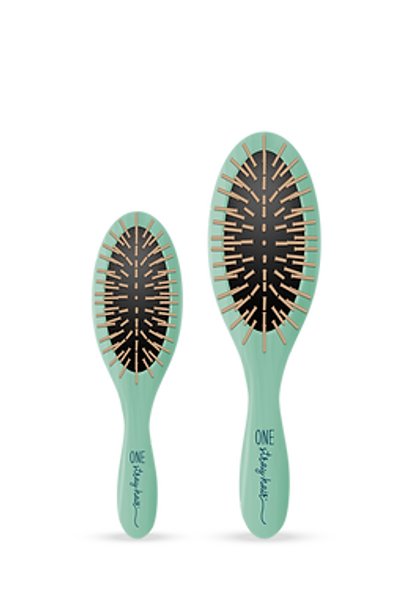 One Stray Hair Sea Glass Oval Wood Pin Brush For Dogs, Large