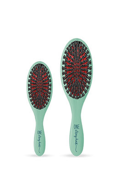 One Stray Hair Sea Glass Oval Boar Bristle with Pins Brush For Dogs, Small