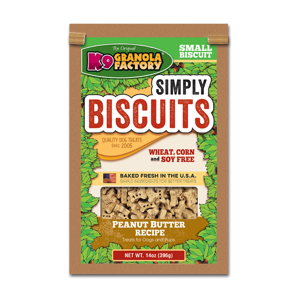 K9 Granola Factory Simply Biscuits - Peanut Butter Small 14 oz K9 Granola Factory Simply Biscuits - Peanut Butter Small 14 oz