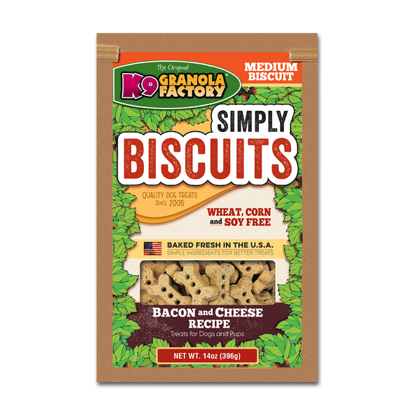 K9 Granola Factory Simply Biscuits - Bacon & Cheese Medium 14 oz K9 Granola Factory Simply Biscuits - Bacon & Cheese Medium 14 oz