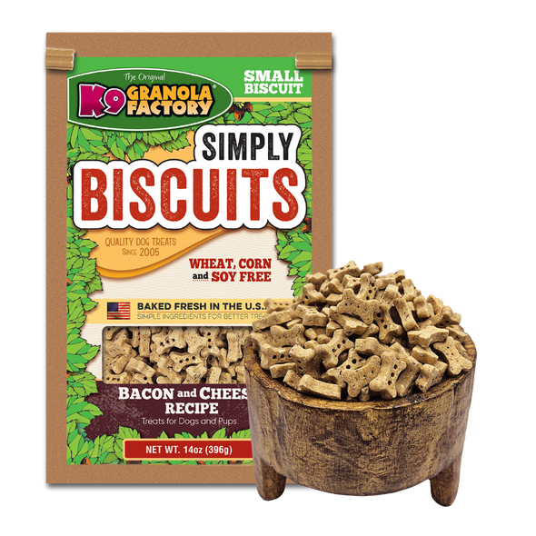 K9 Granola Factory Simply Biscuits - Bacon & Cheese Small Bulk 15 lb K9 Granola Factory Simply Biscuits - Bacon & Cheese Small Bulk 15 lb