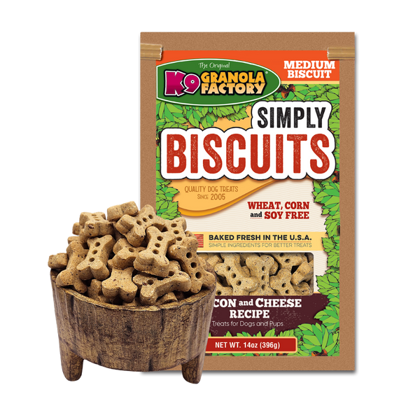 10% OFF OKTOBERFEST SALE- K9 Granola Factory Simply Biscuits - Bacon & Cheese Medium Bulk 12 lb 10% OFF OKTOBERFEST SALE- K9 Granola Factory Simply Biscuits - Bacon & Cheese Medium Bulk 12 lb