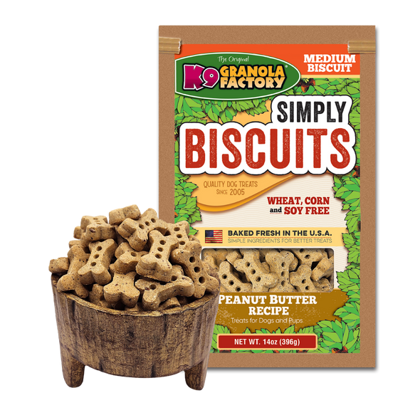 K9 Granola Factory Simply Biscuits - Peanut Butter Medium Bulk 12 lb K9 Granola Factory Simply Biscuits - Peanut Butter Medium Bulk 12 lb