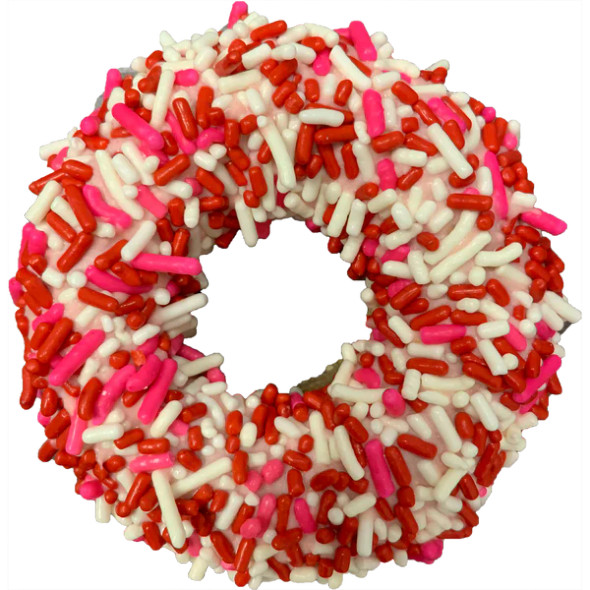 K9 Granola Factory Gourmet Donut - Pink w/ Jimmies Valentines Day - WRAPPED