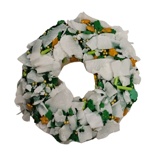 K9 Granola Factory Gourmet Donut - Saint Patty's Day Coconut Clover - WRAPPED