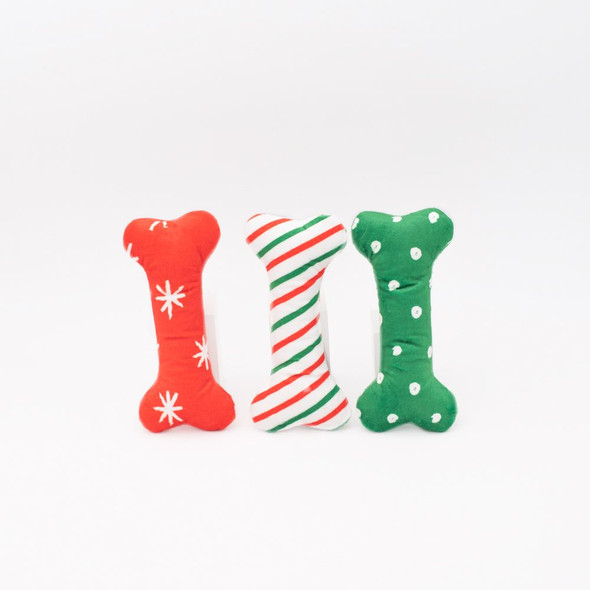 20% OFF Toy Sale - Zippy Paws Holiday 2025 Patterned Bones - Regular 3-Pack