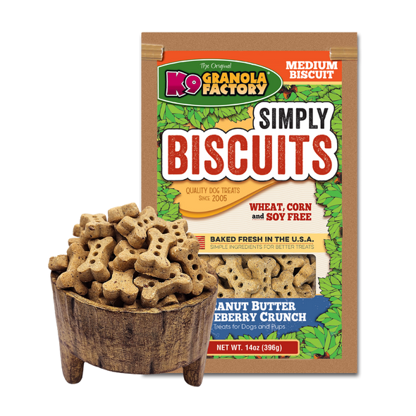 K9 Granola Factory Simply Biscuits - Peanut Butter Blueberry Medium Bulk 12 lb K9 Granola Factory Simply Biscuits - Peanut Butter Blueberry Medium Bulk 12 lb