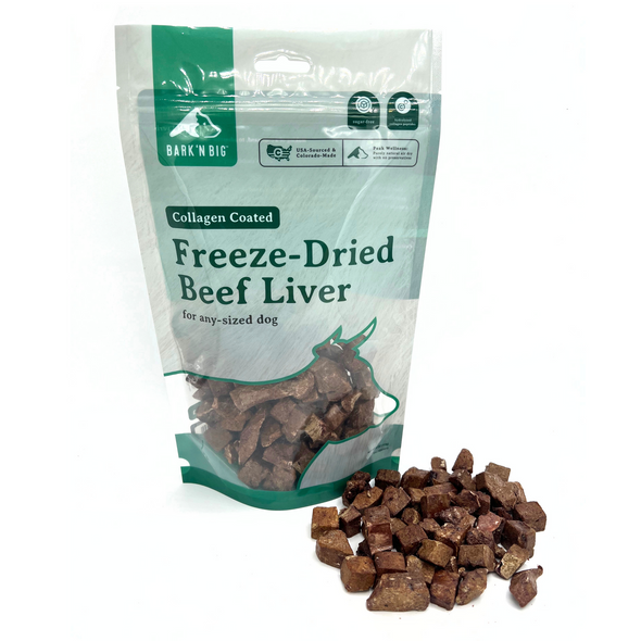 BarkNBig USA Freeze Dried Beef Liver (Collagen Coated) - 4oz bag BarkNBig USA Freeze Dried Beef Liver (Collagen Coated) - 4oz bag