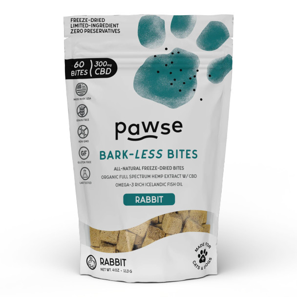 Pawse Bark-Less Bites - 300 MG CBD (60 Count) - Rabbit