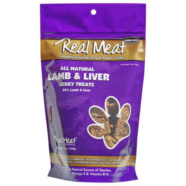 The Real Meat Company Lamb & Lamb Liver Jerky Treats 4oz