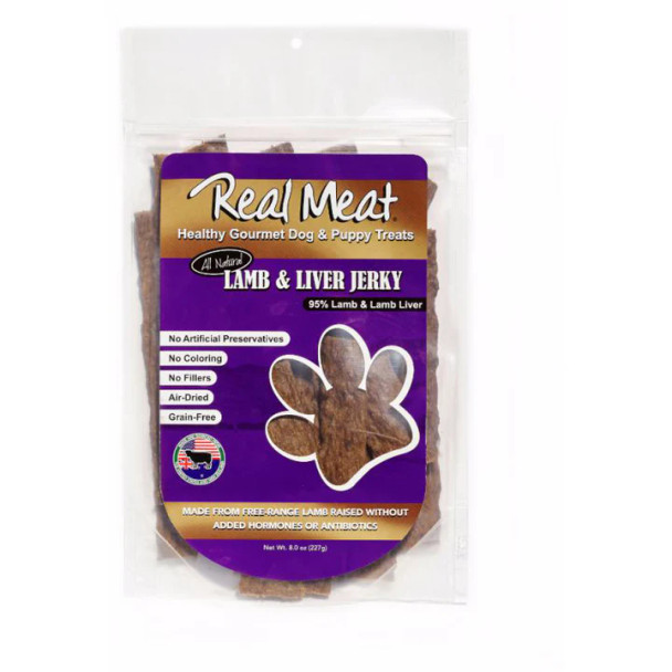The Real Meat Company Lamb & Lamb Liver Jerky Treats 8oz