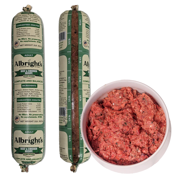 Albright's Beef/Chicken Raw Dog Food 2lb