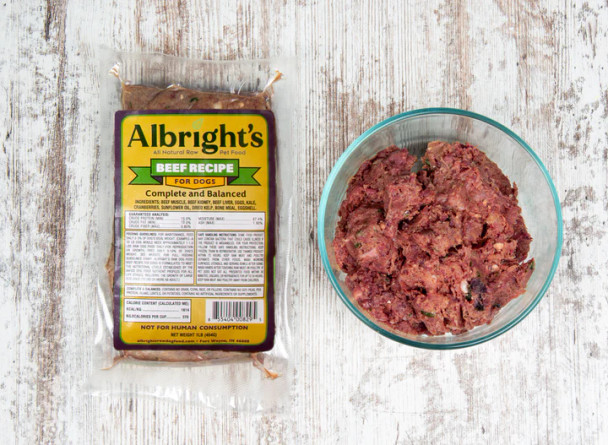 Albright's Beef Raw Dog Food, 1lb