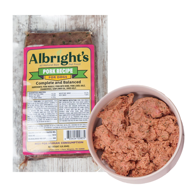 Albright's Pork Raw Dog Food 1lb