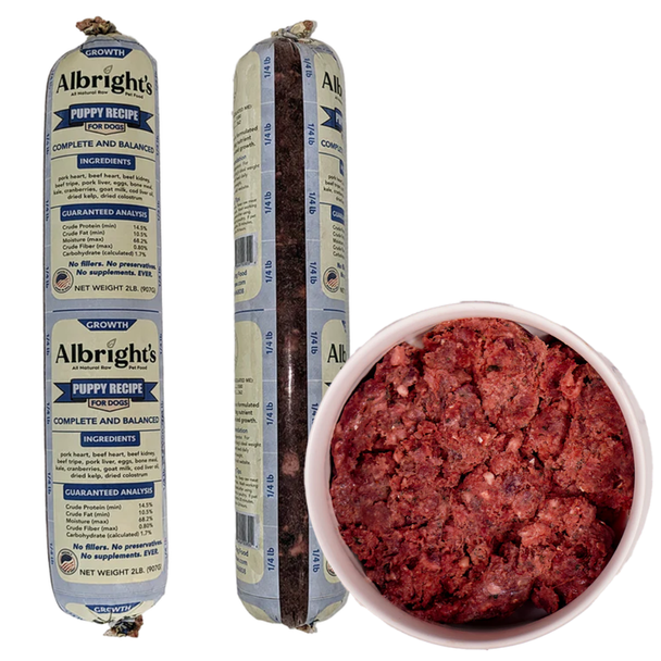 Albright's Puppy  Raw Dog Food 5lb Chub