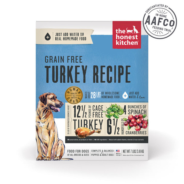 The Honest Kitchen Grain Free Turkey Recipe Dehydrated DOG Food 10 lb Box