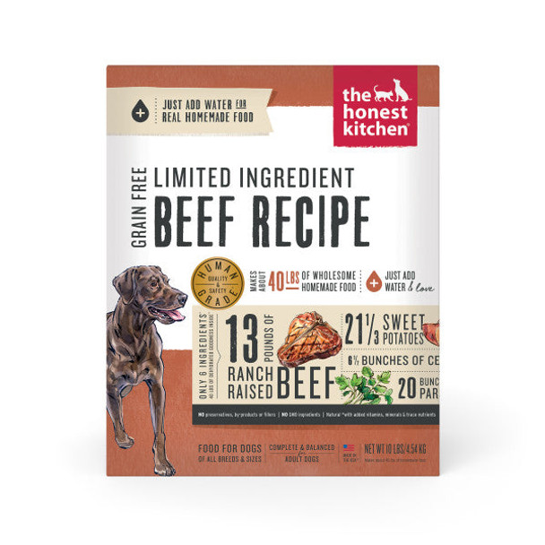 The Honest Kitchen Grain Free Limited Ingredient Beef Recipe Dehydrated DOG Food 4 lb Box
