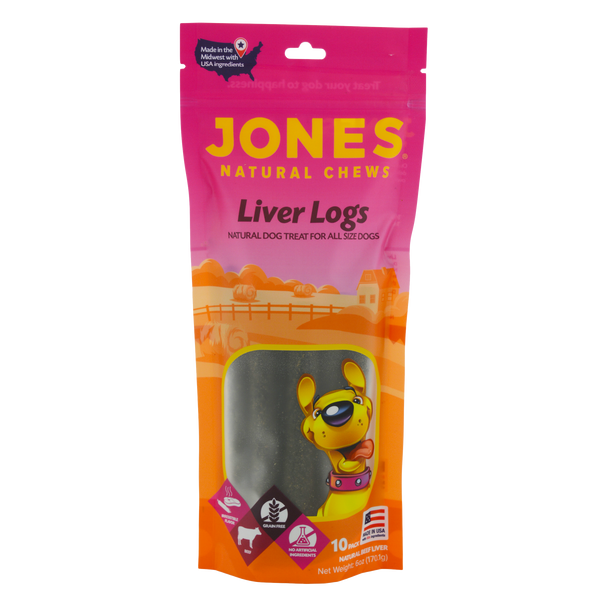 Jones Natural Chews, Liver Logs - 10pk, 8oz
