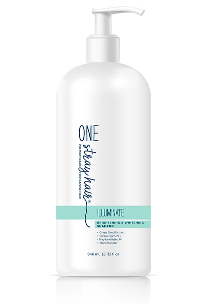 One Stray Hair Illuminate Brightening and Whitening Shampoo For Dogs, 32oz