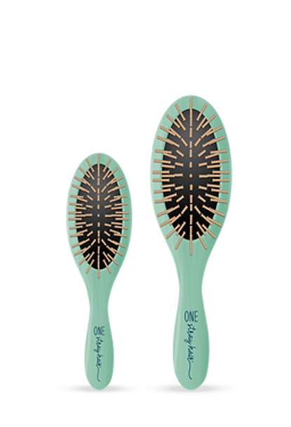 One Stray Hair Sea Glass Oval Wood Pin Brush For Dogs, Large One Stray Hair Sea Glass Oval Wood Pin Brush For Dogs, Large