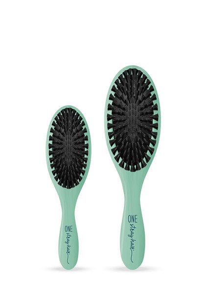 One Stray Hair Sea Glass Oval Cushioned Boar Bristle Brush For Dogs, Small One Stray Hair Sea Glass Oval Cushioned Boar Bristle Brush For Dogs, Small