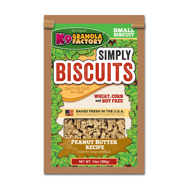 K9 Granola Factory Simply Biscuits - Peanut Butter Small 14 oz K9 Granola Factory Simply Biscuits - Peanut Butter Small 14 oz
