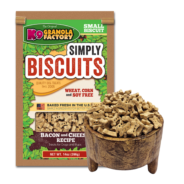 K9 Granola Factory Simply Biscuits - Bacon & Cheese Small Bulk 15 lb K9 Granola Factory Simply Biscuits - Bacon & Cheese Small Bulk 15 lb
