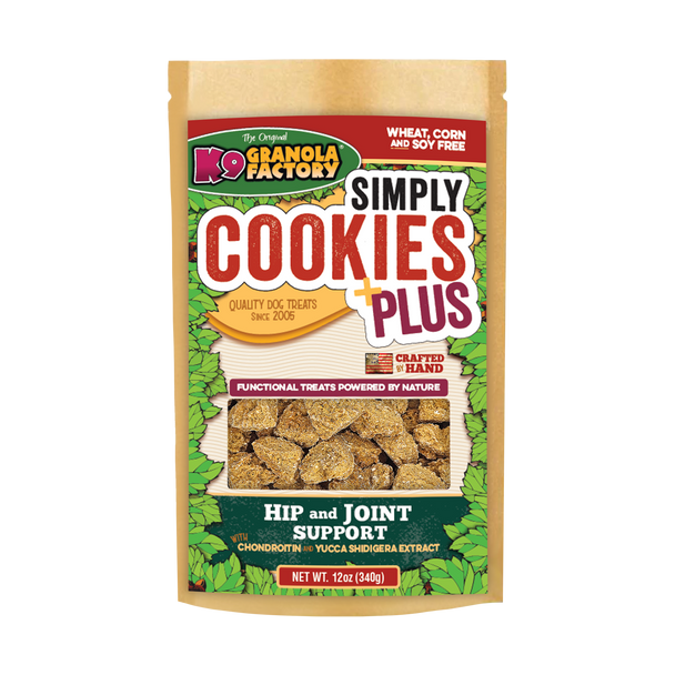 20% Sweet Summer Time Savings - K9 Granola Factory Simply Cookies - Functional Hip and Joint Support 12oz
