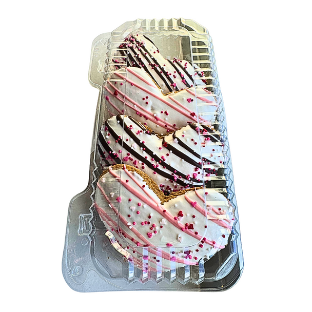 K9 Granola Factory 3" Jumbo Heart Shaped Gourmet Cookie, 4 pack - Happy Valentines Day