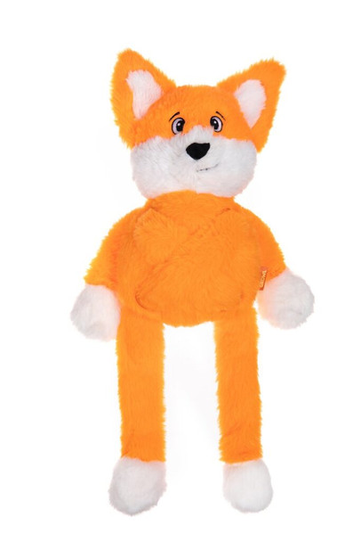 Growl Pulldozers Fox Orange Dog Toy
