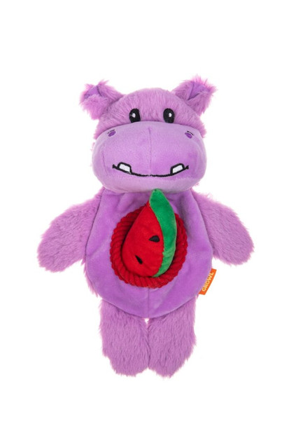 Growl Snackerz Hippo Purple Dog Toy