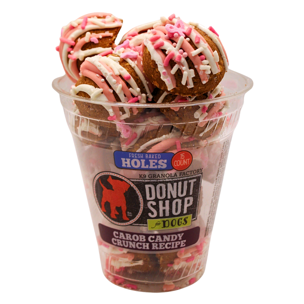 K9 Granola Factory Donut Shop, Donut Holes - Breast Cancer Carob Candy Crunch 15ct (6ct CASE)