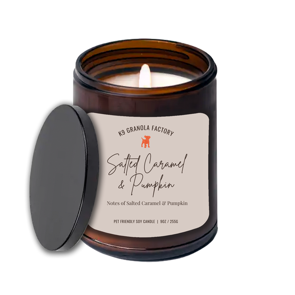 10% Off - K9 Granola Factory Pet Friendly SOY Candle - 9oz, Salted Caramel & Pumpkin
