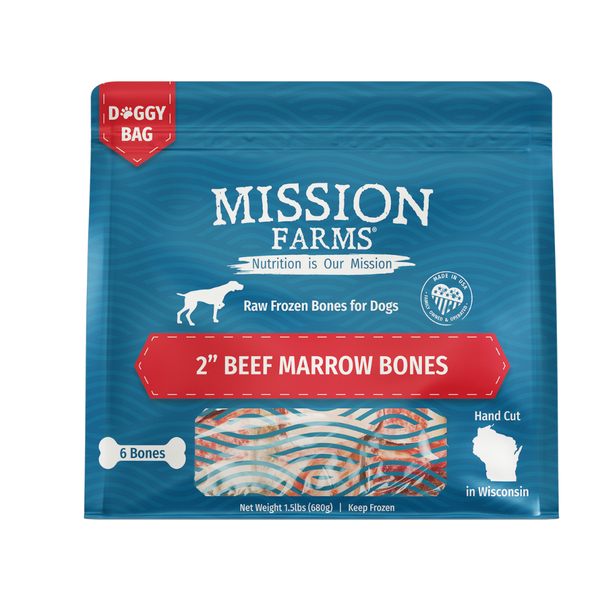 Mission Farms Frozen RAW Beef Bones, 2" 6pk