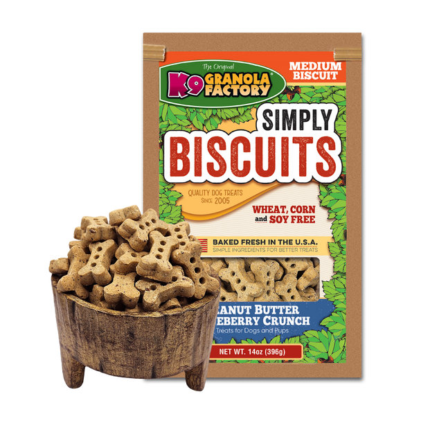 10% OFF SIMPLY BISCUIT SALE- K9 Granola Factory Simply Biscuits - Peanut Butter Blueberry Medium Bulk 12 lb 10% OFF SIMPLY BISCUIT SALE- K9 Granola Factory Simply Biscuits - Peanut Butter Blueberry Medium Bulk 12 lb