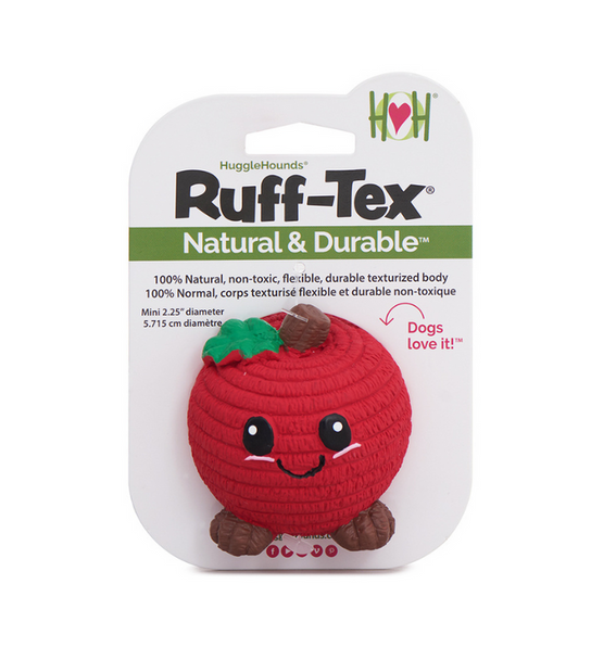10% OFF Promo - HuggleHounds Sweet Cheeks Big Red Apple Foodies Ruff-Tex Ball, Large