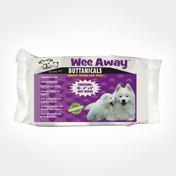 Wee Away Cleaning Wipes Buttanicals Hypoallergenic - Unscented 30ct